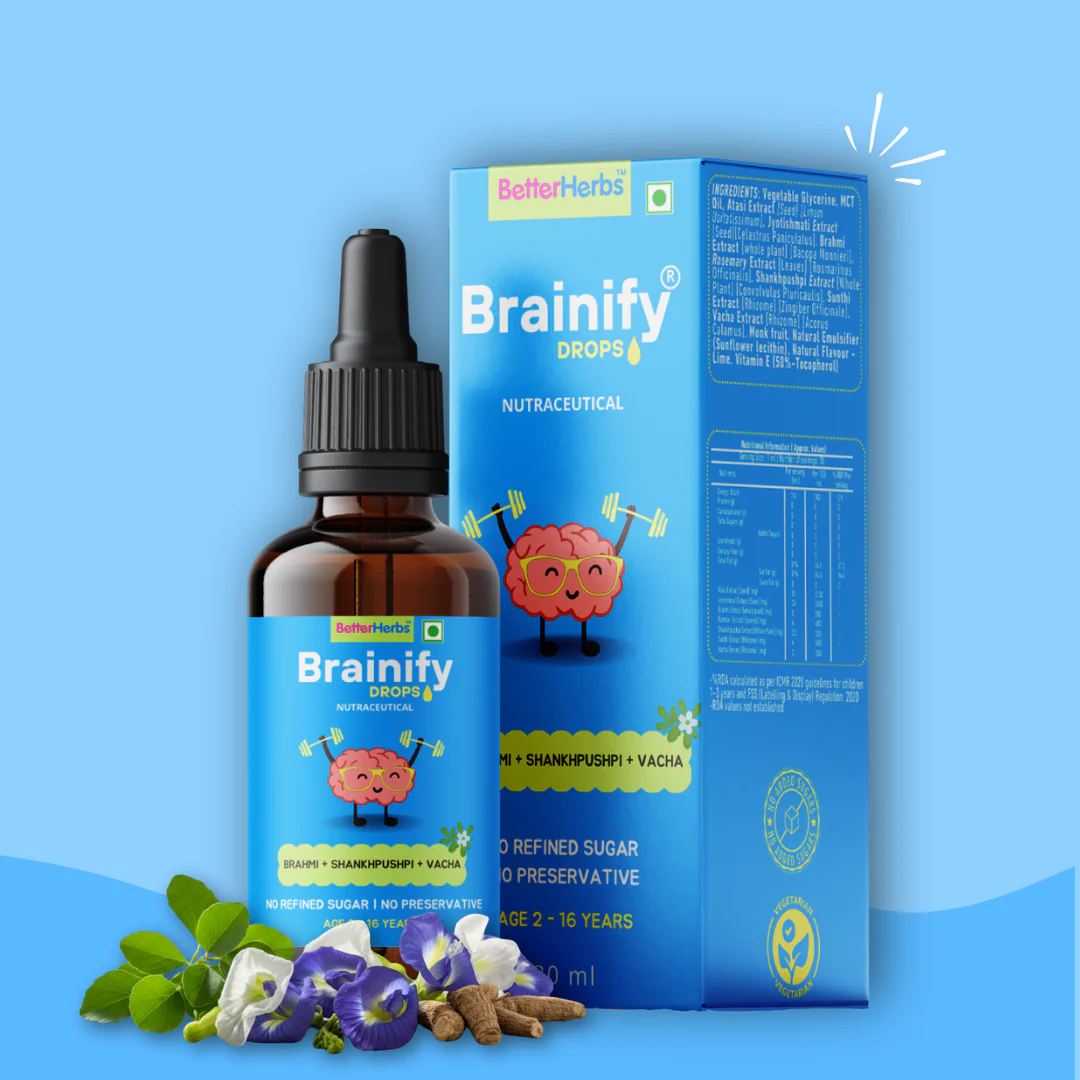 Brainify Drops – Clinically Tested Ayurvedic Formula for Kids’ Brain Health (2-16 Yrs) | No Added Sugar & Preservatives - 30ml - Image 15