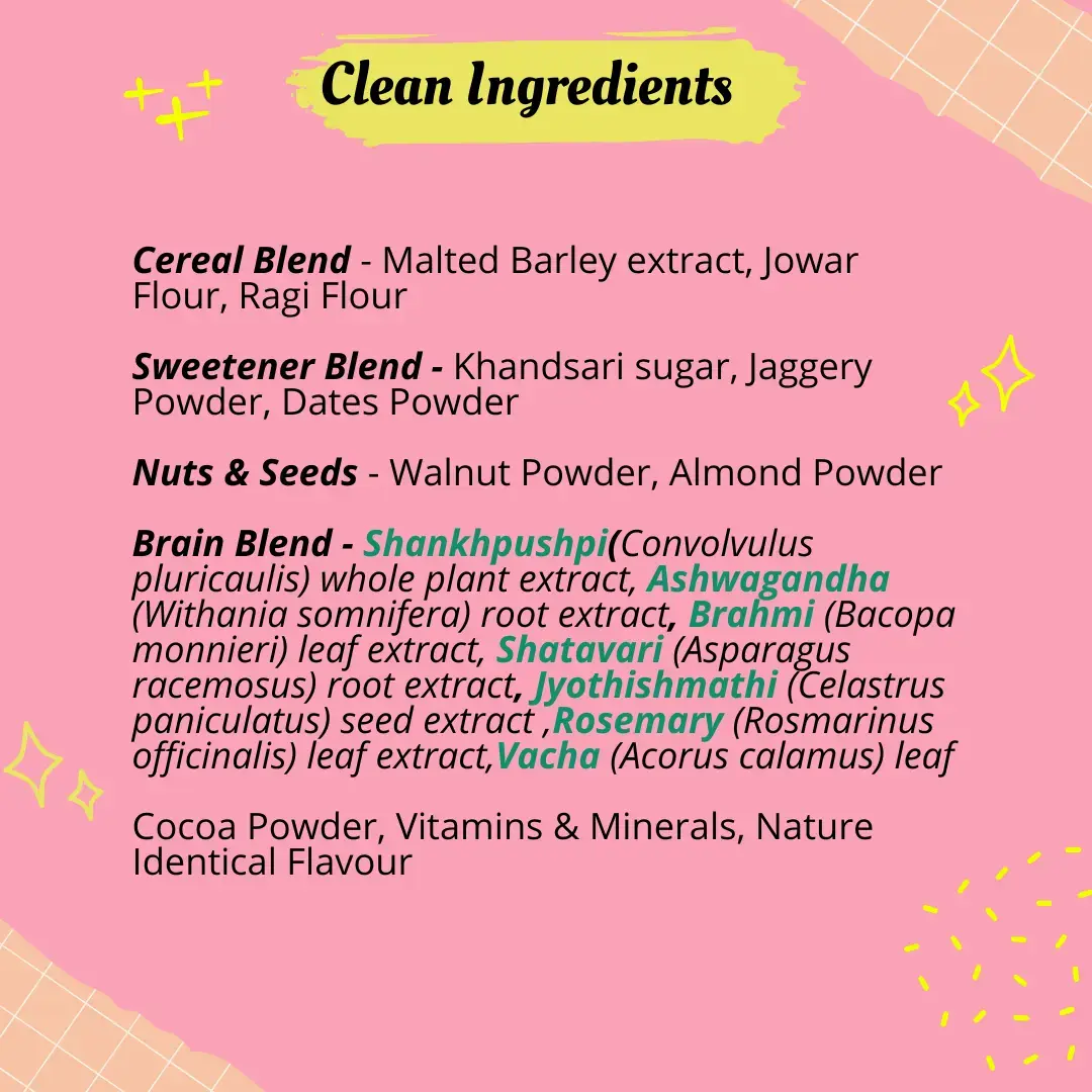 BRAINIFY Nutrition Powder for Children & Teens | 7 Brain Boosting Ayurvedic Herbs + Millets + Nuts | No Refined Sugar | Yummy Flavour - Image 7