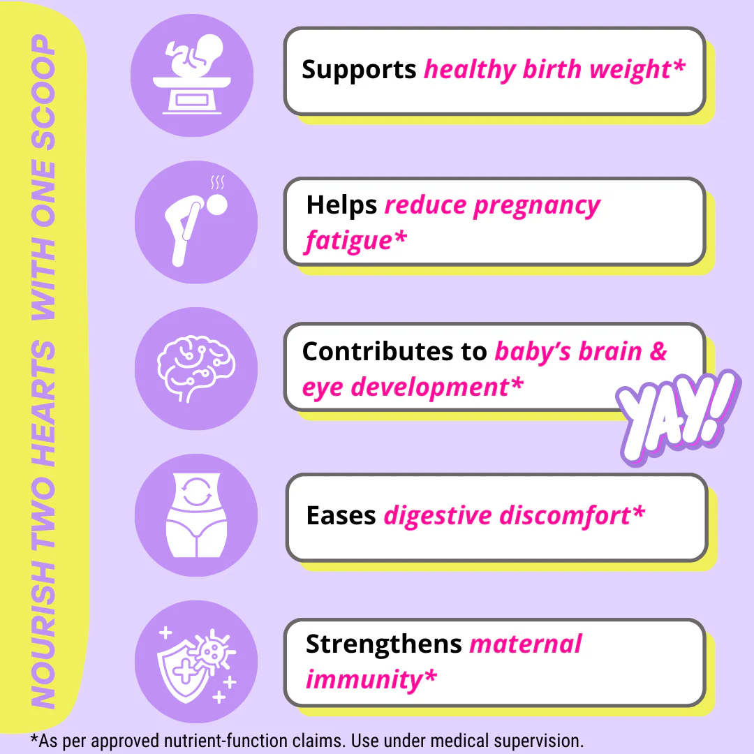 Mamafy Pregnancy Nutritional Protein Powder – 10g Plant Protein | DHA+Choline | Shatavari+Moringa | Birth Weight + Immunity + Brain Development Support - 325g - Image 3