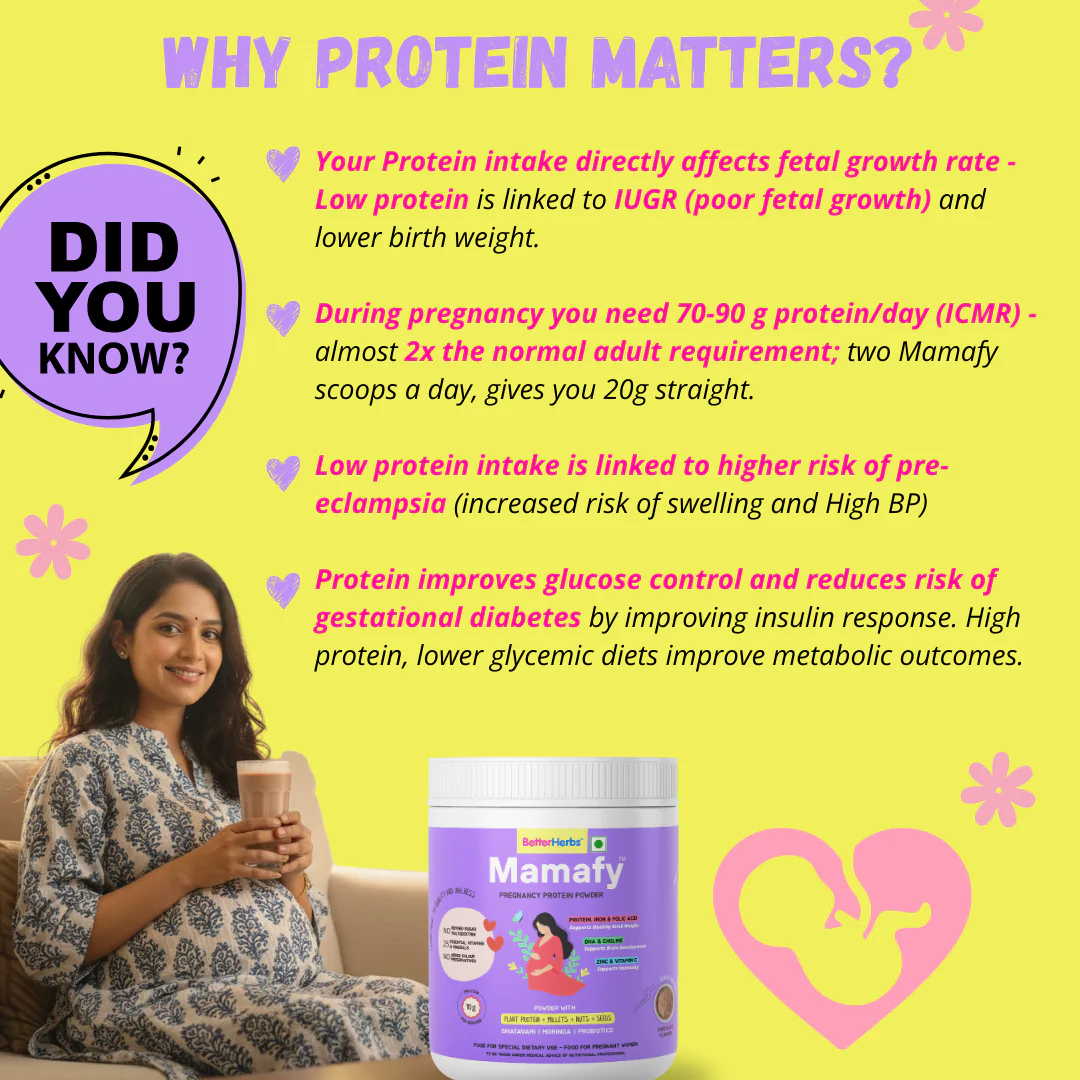 Mamafy Pregnancy Nutritional Protein Powder – 10g Plant Protein | DHA+Choline | Shatavari+Moringa | Birth Weight + Immunity + Brain Development Support - 325g - Image 7